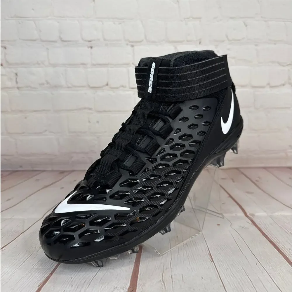 Nike Force Savage Pro 2 Mid Black White Football Cleats Mens Sz 10.5 AH4000-002 - Picture 3 of 11
